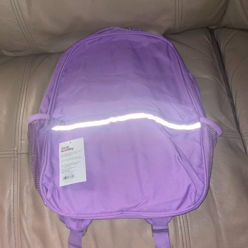 Purple Backpack with Reflective Strip NWT Fits 15” Laptop Up to 25 Lbs Fun Color